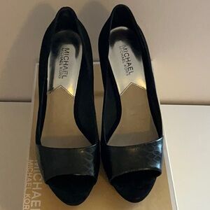 Michael Kors Black Peep Toe Heels